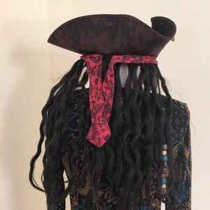 New! No label Brown combo hat with curls